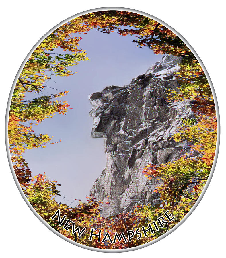 Old Man of the Mountain Cutout Circle Photograph by White Mountain Images