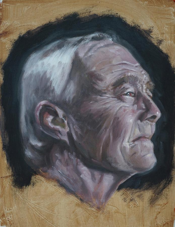 Old Man Side Portrait Painting by Martin Davey