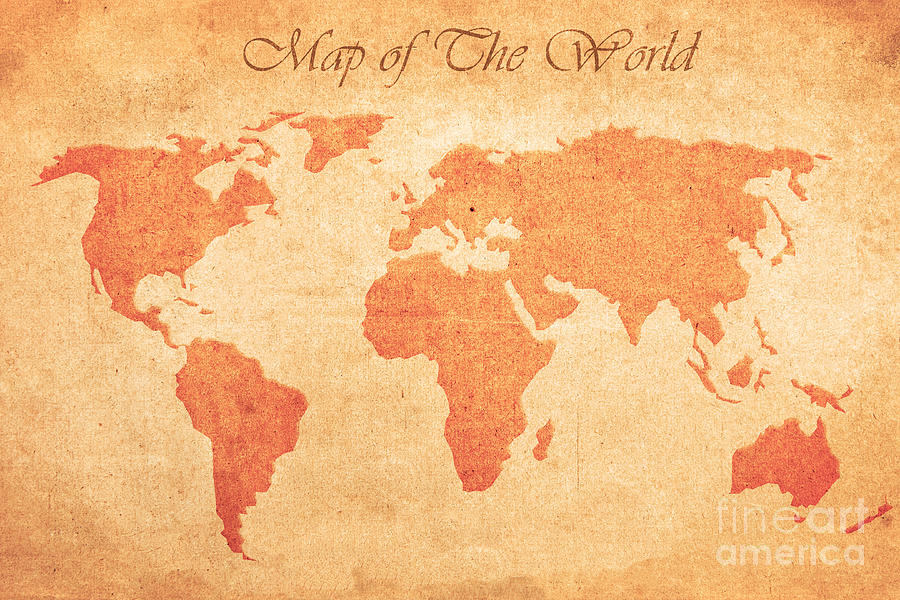 Old Map Of The World Digital Art