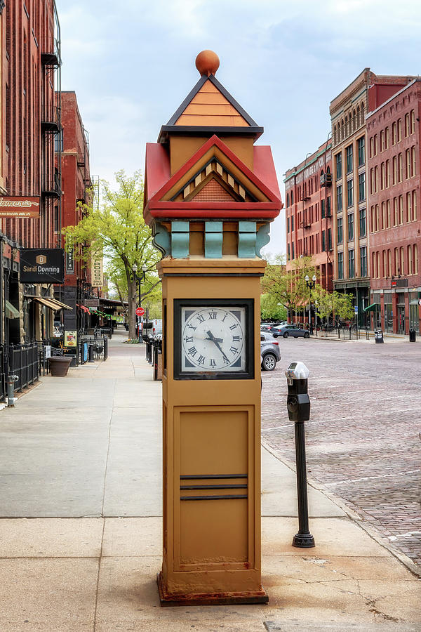 Old Market Street Clock - Omaha Photograph by Susan Rissi Tregoning