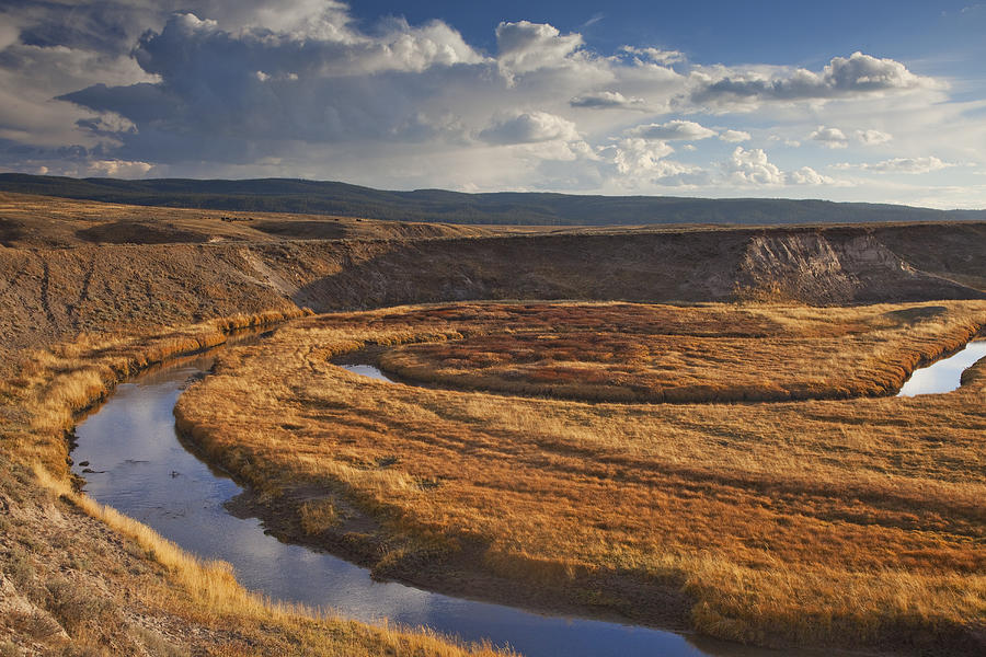 Old meanders of Yellowstone River, Wyoming, USA Photograph by David Henderson