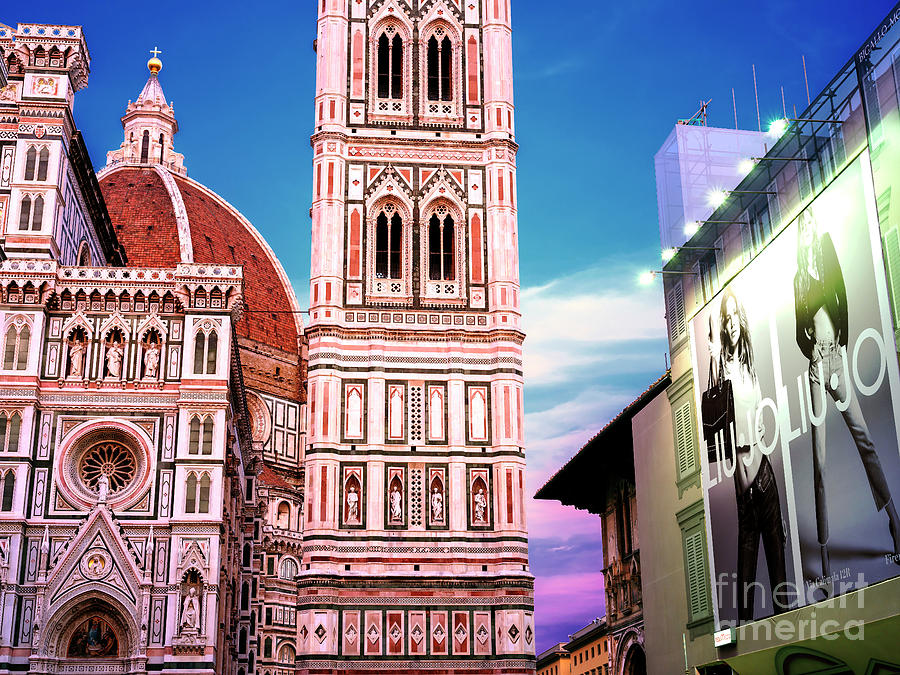 Old Meets New in Florence Italy Photograph by John Rizzuto