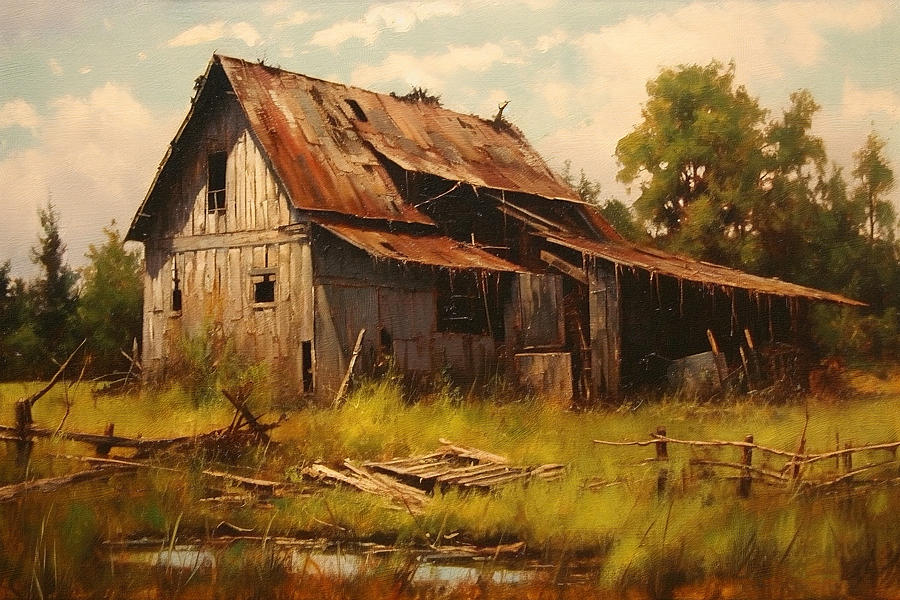 Old midwestern barn Painting by David Mohn - Fine Art America