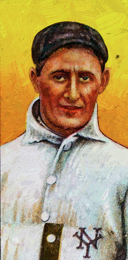 Old Mill Hook Wiltse Portrait-with Cap Baseball Game Cards Oil Painting Painting