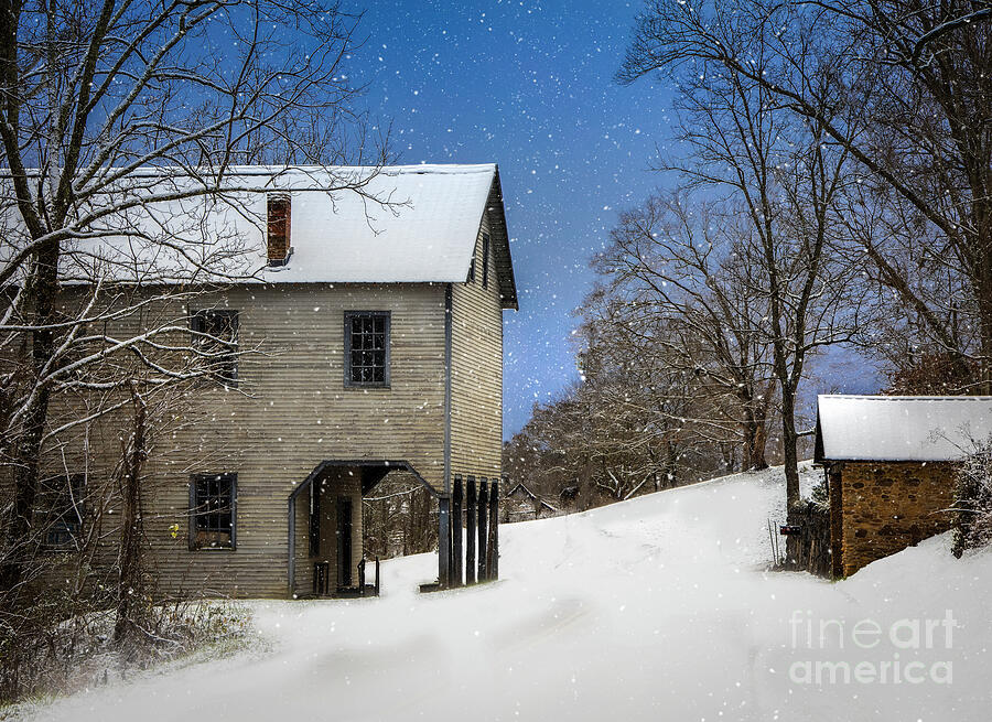Old Mill in Winter Photograph by Shelia Hunt