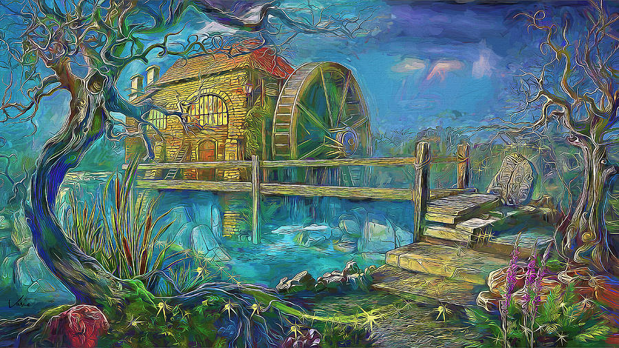 Old mill Painting by Nenad Vasic
