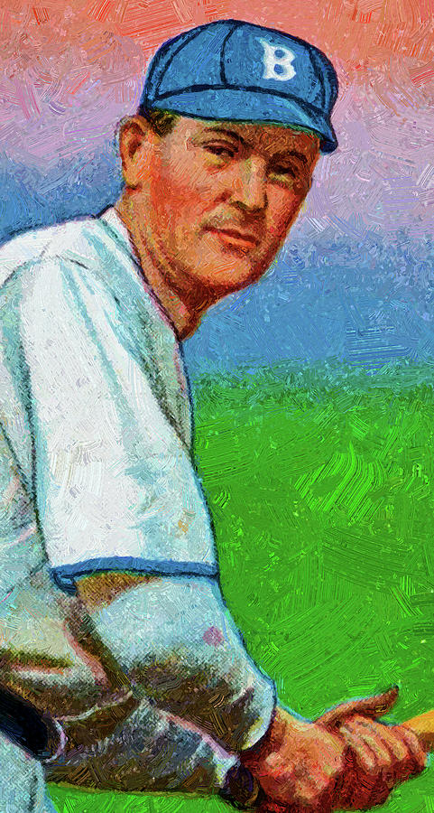 Old Mill Tim Jordan Batting Brooklyn Baseball Game Cards Oil Painting Painting