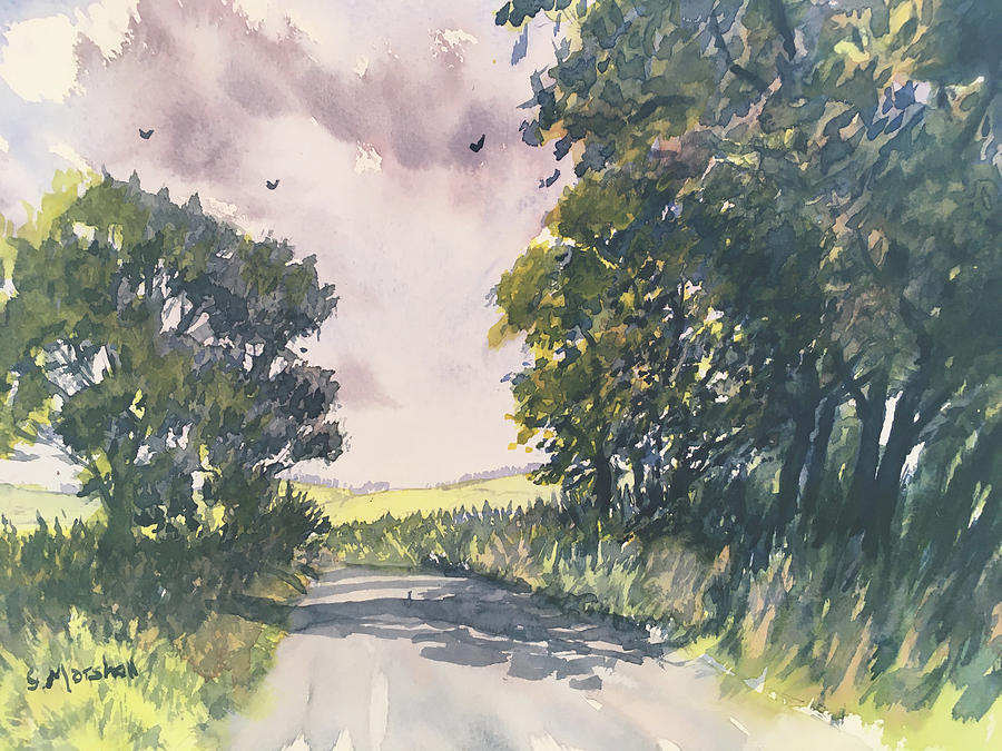 Country Lane near Hornsea Painting by Glenn Marshall