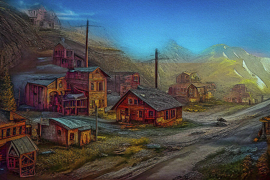 Old Mining Town Digital Art by Debra Kewley