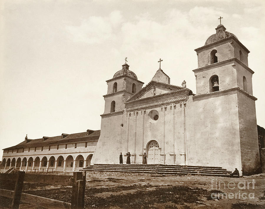 Old Mission Church, 1876 Photograph by Carleton Watkins