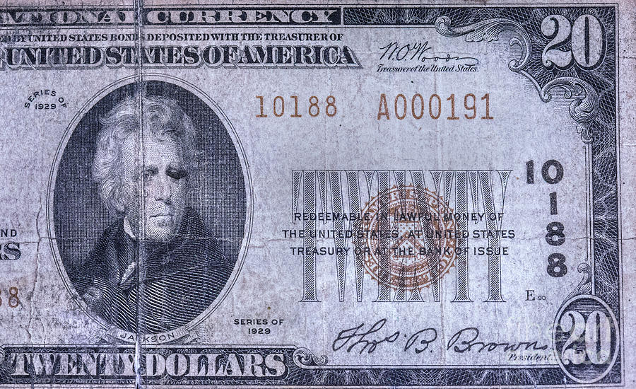Old Money Twenty Dollar Bill Digital Art