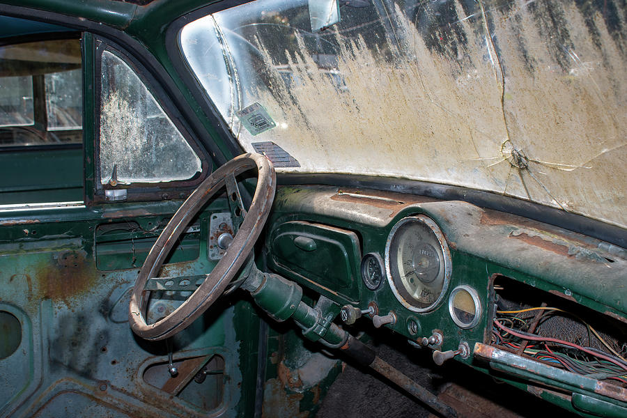 Old Morris Truck Interior Photograph by Cathy Anderson