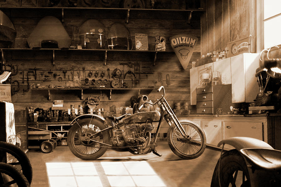 Tool Photograph - Old Motorcycle Shop by Mike McGlothlen