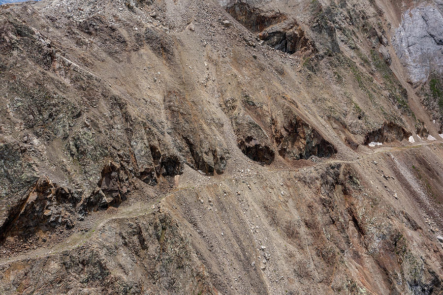Old mountain road with landslide Photograph by Mikhail Kokhanchikov