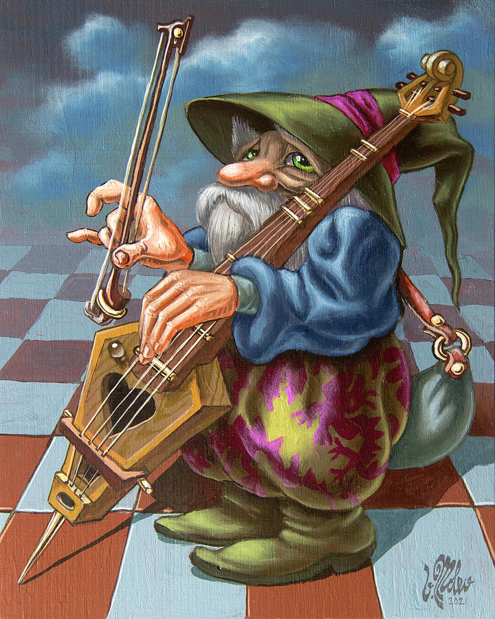 Old Musician. Op.#3000 Painting by Victor Molev