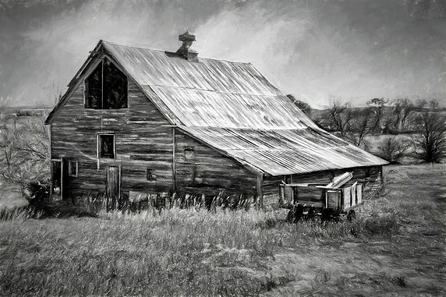 Old Nebraska Barn - Wagon Photograph by Nikolyn McDonald