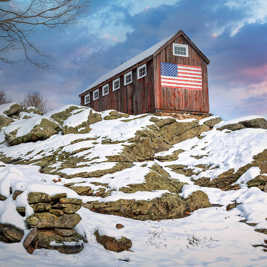 Barn Photograph - Old New England Barn In Winter by Bill Wakeley