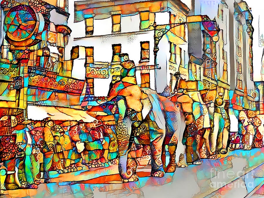 Old New York When The Circus Came To Town in Vibrant Playful Whimsical Colors 20200523v2 Photograph by Wingsdomain Art and Photography