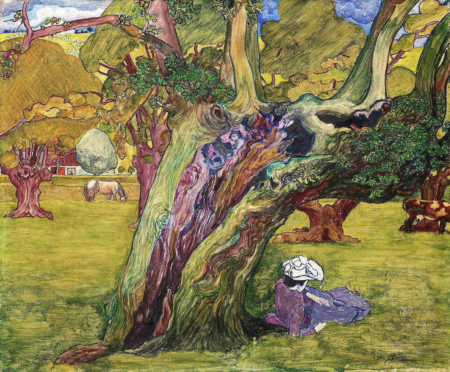 Impressionism Painting - Old Oaks in Surrey - Digital Remastered Edition by Jan Toorop