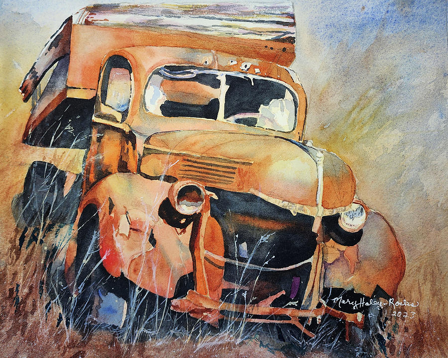 Old Ohio Truck Painting by Mary Haley-Rocks