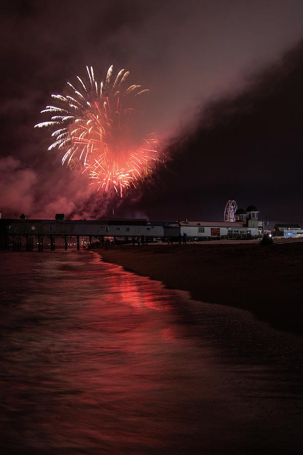 Old Orchard Beach Fireworks2 Photograph by Jennifer Egan