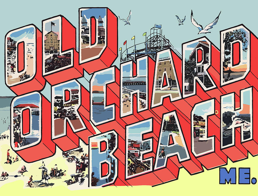 Landmark Digital Art - Old Orchard Beach Letters by Long Shot