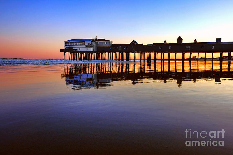 Sunset Photograph - Old Orchard Beach Pier at Sunset by Olivier Le Queinec
