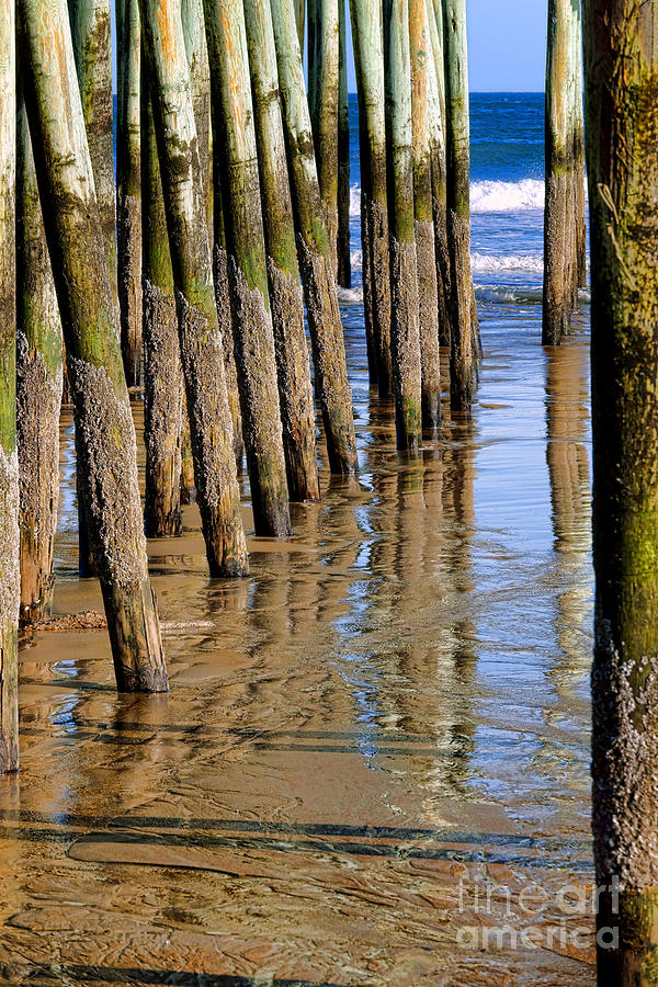 Old Orchard Beach Pier Pylons Photograph by Olivier Le Queinec
