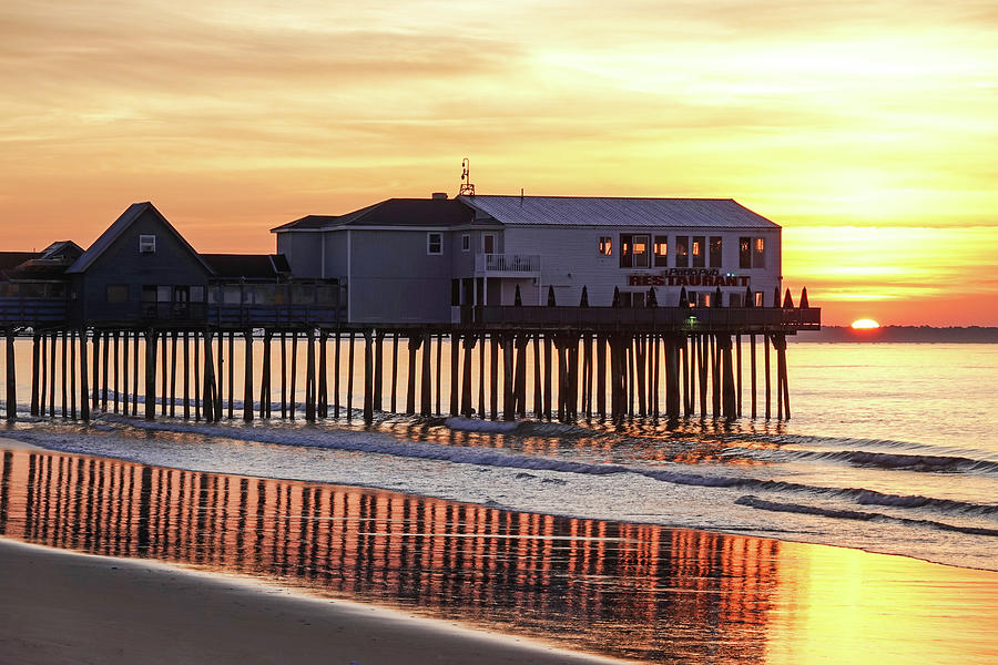 Old Orchard Beach Sunrise and Reflection Old Orchard Beach Maine Photograph by Toby McGuire