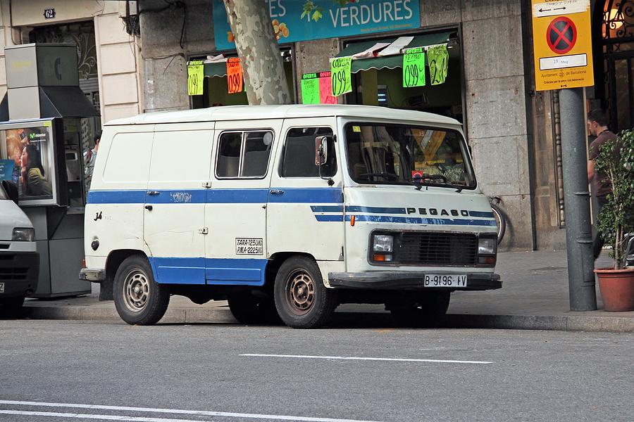 Old Pegaso J4 van stopped on the street Photograph by Tramino
