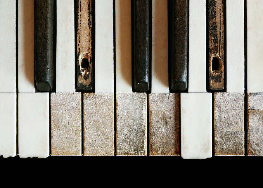 Old Piano Photograph by Jim Hughes