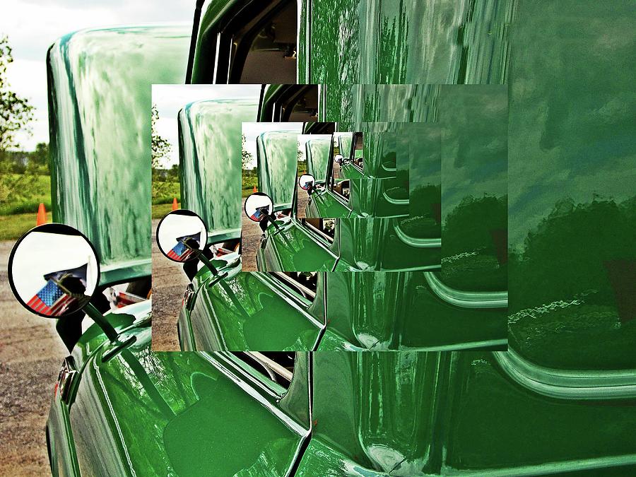 Old pickup mirror testing perspective Digital Art by Karl Rose