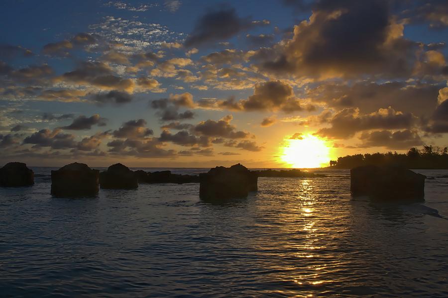 Old Pier Sunrise Kauai  Photograph by Heidi Fickinger
