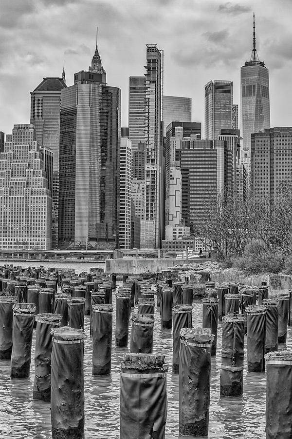 Old Pilings and Lower Manhattan Photograph by Cate Franklyn