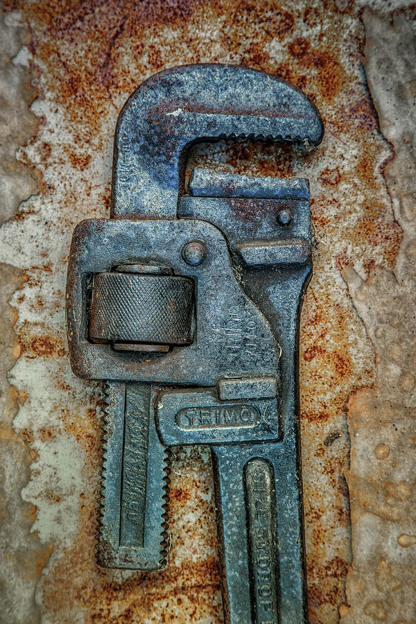 Old Plumbing Pipe Wrench  Digital Art by Randy Steele