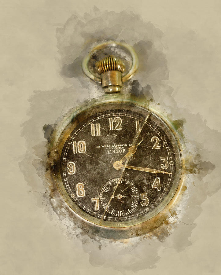 Old Pocket Watch From H Williamson Ltd In London With Water Effect Photograph