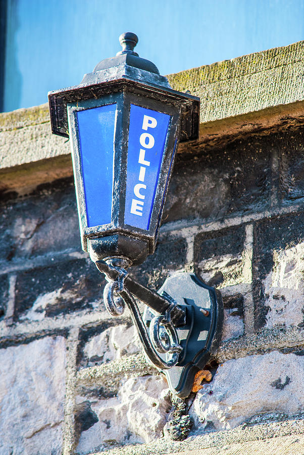 Old Police Station Sign Attached To Wall In Milnthorpe Cumbria Photograph
