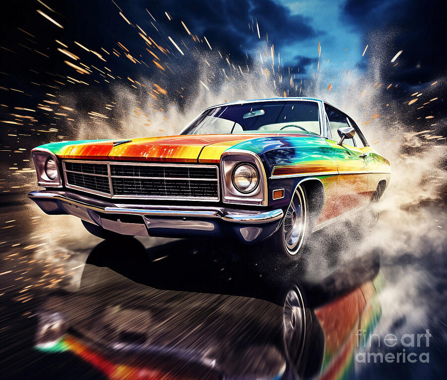 Old Pontiac 6000 STE classic car Painting by Eldre Delvie - Fine Art ...