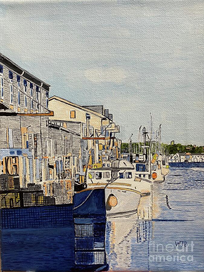 Boat Painting - Old Port Maine by William Bowers