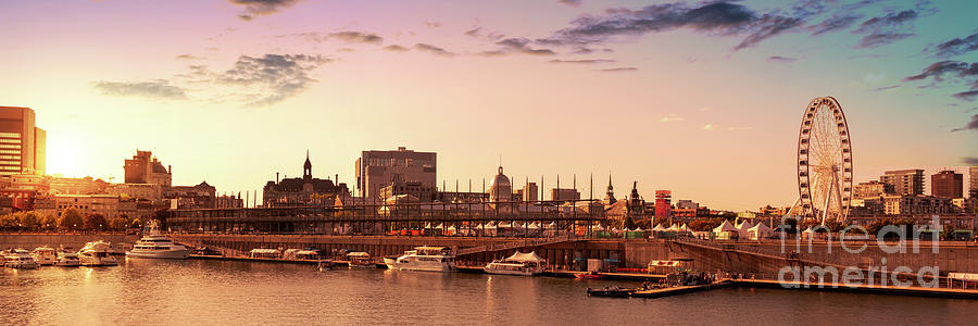 Sunset Photograph - Old port of Montreal at sunset, Quebec by Delphimages Photo Creations