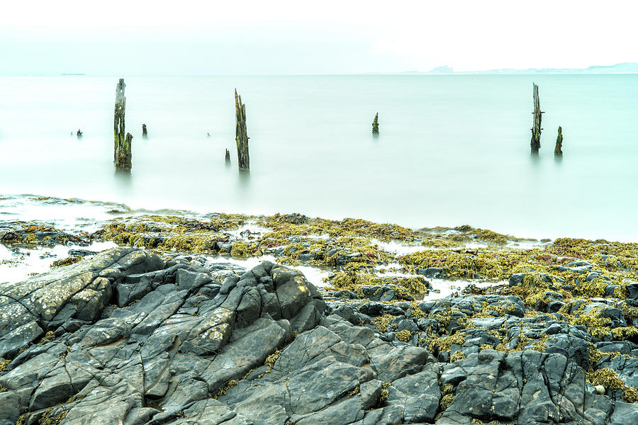 Old Posts and the Rocks - wide angle view Photograph by John Paul Cullen