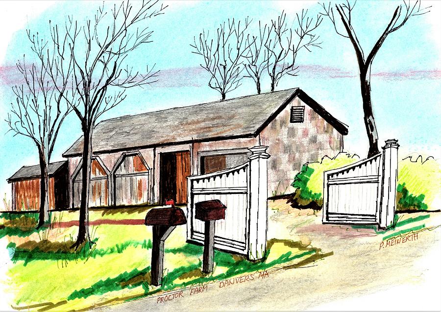 Old Proctor Farm Drawing by Paul Meinerth