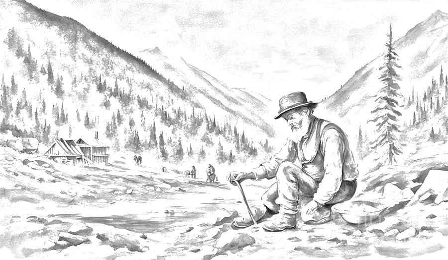 Old Prospector  Drawing by Jim Hatch