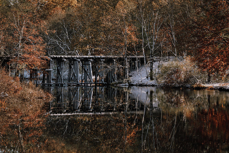 Old Rail Bridge in the Fall Photograph by Denise Kopko