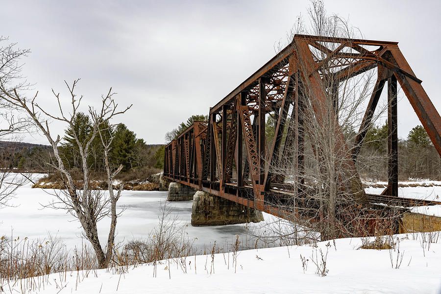 Old Rail Bridge in Winter Photograph by Denise Kopko