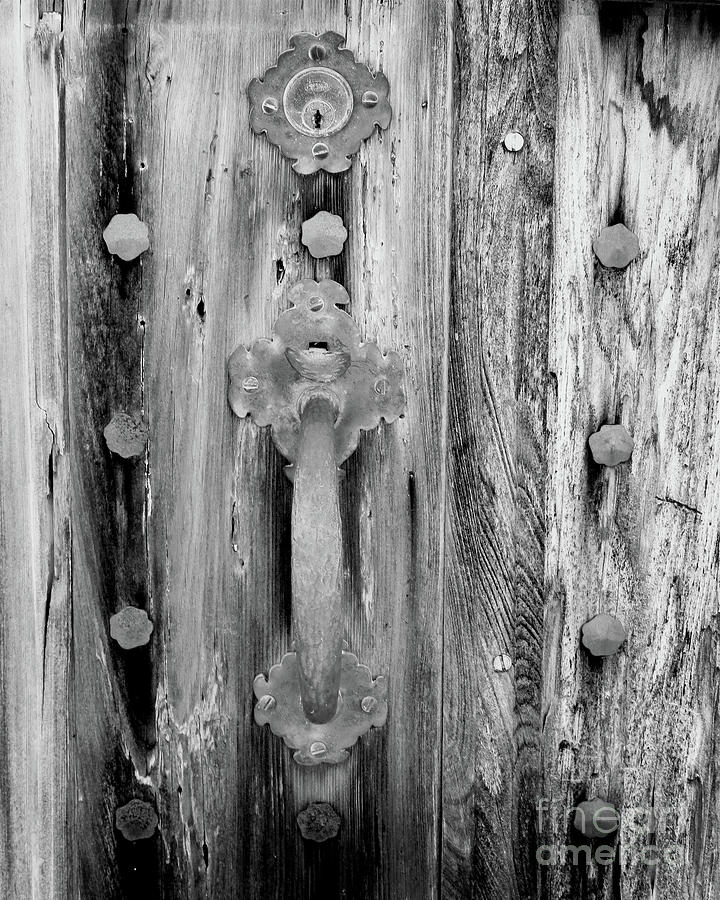 Old Railroad Door - BW Photograph by Chris Andruskiewicz
