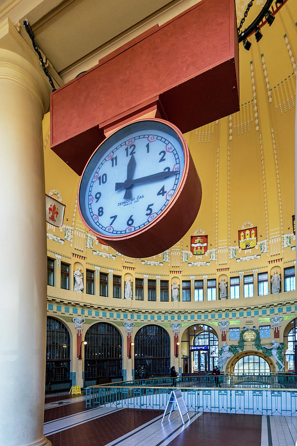 old railway station clock, Prague Photograph by Jim Monk Fine Art America
