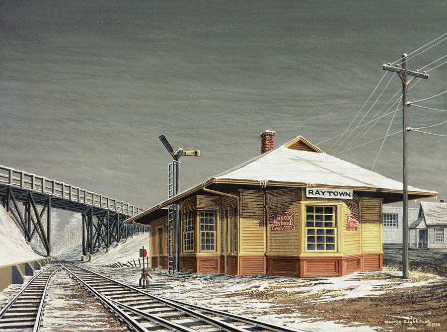 Old Raytown, MO Depot  Painting by George Lightfoot
