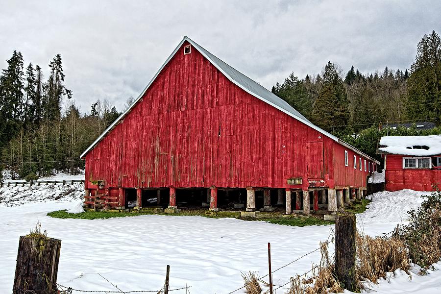 Old Red Barn and Milk House Photograph by Steve Raley - Fine Art America