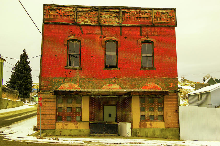 Old Red Brick Building  Butte Montana Photograph